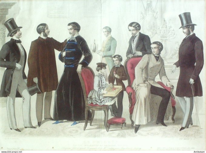 Gravure Mode Le Progres 1857- 3 (Old Fashion plate) Rare