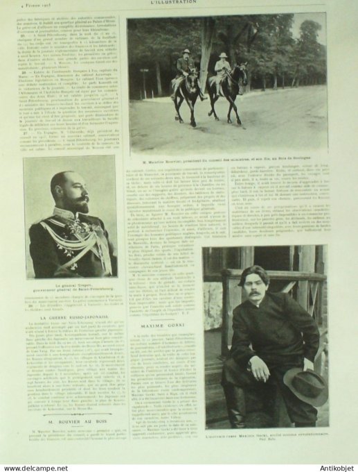 L'illustration 1905 n°3231 Russie St-Pétersbourg grèves Maroc Fez Sultan Abd-El-Aziz