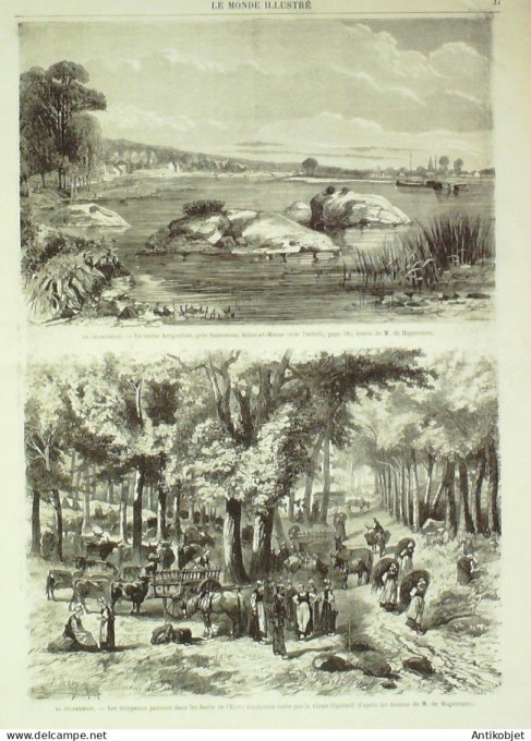 Le Monde illustré 1870 n°692 Blois (41) Samoreau Montigny-sur-Loing (77) Italie Rome Pie IX St-Gotha