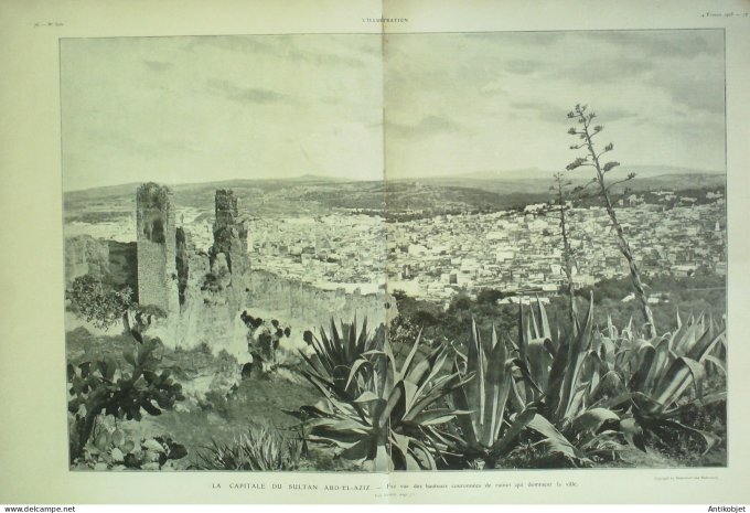 L'illustration 1905 n°3231 Russie St-Pétersbourg grèves Maroc Fez Sultan Abd-El-Aziz