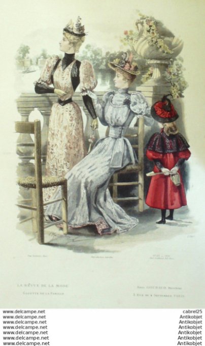Gravure Mode La Gazette 1892 # 20 (Old Fashion plate)