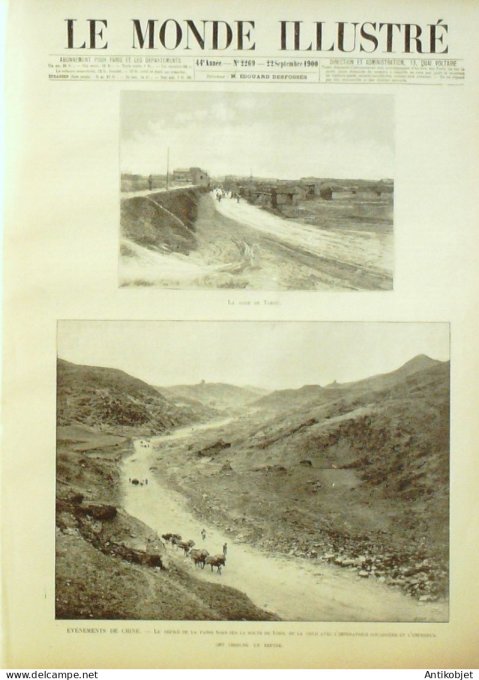 Le Monde illustré 1900 n°2269 Chine Ichol Takou Shangaï Etats-Unis Galveston cyclone