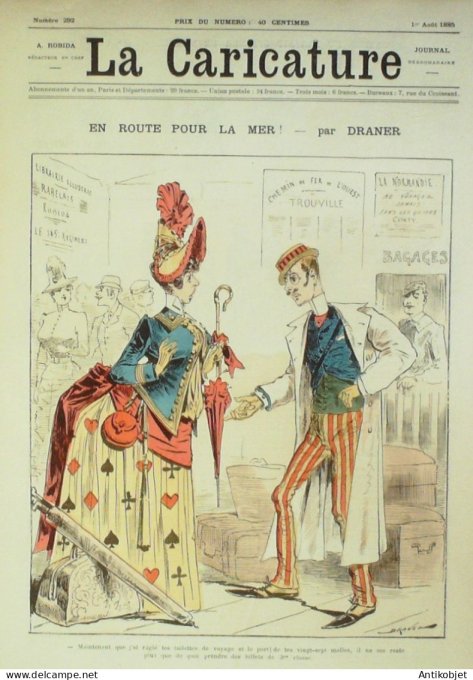 La Caricature 1885 #292 En route en mer Draner Gino Dimanche à Paris Henriot Loys Job
