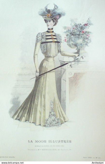 Gravure Mode illustree 1900 # 17 (Old Fashion plate) RARE
