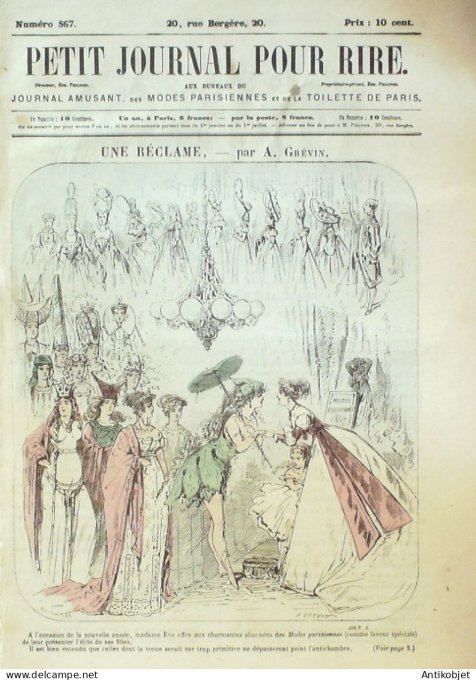 Petit journal pour Rire 1866 # 567 Opera-Comique Mignon Gill