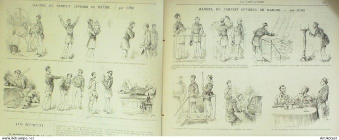 La Caricature 1885 #292 En route en mer Draner Gino Dimanche à Paris Henriot Loys Job