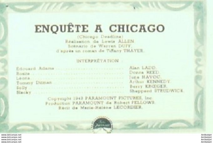 Enquete à Chicago Alan Ladd Donna Reed June Havoc