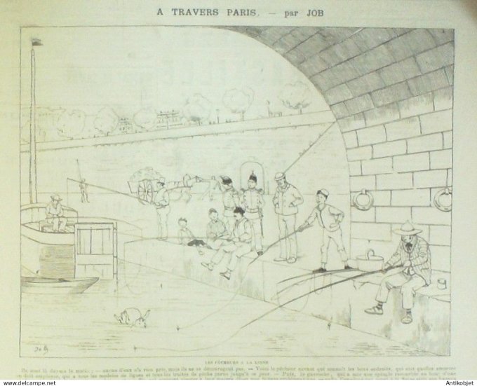 La Caricature 1885 #292 En route en mer Draner Gino Dimanche à Paris Henriot Loys Job