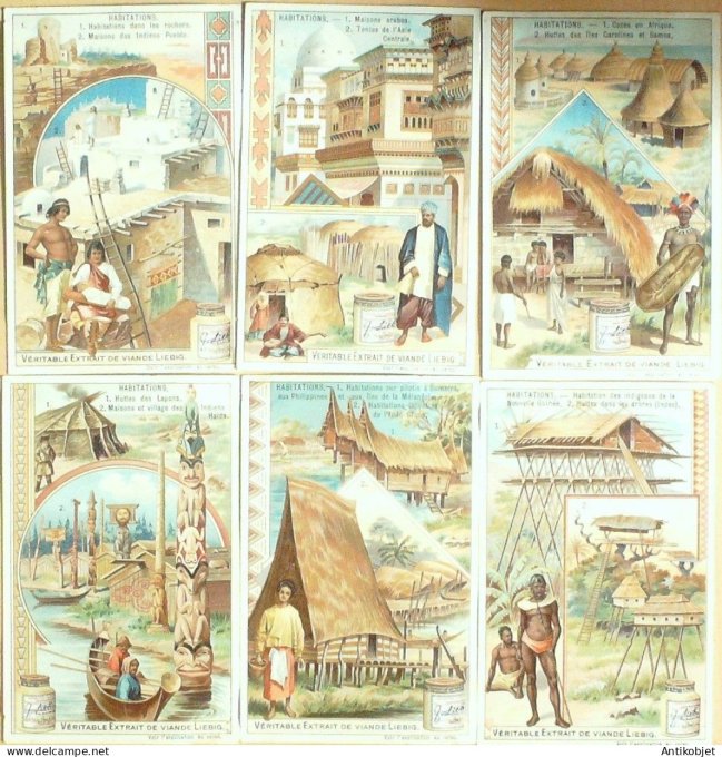 Chromo Liebig Sang  753 Habitations (1904)