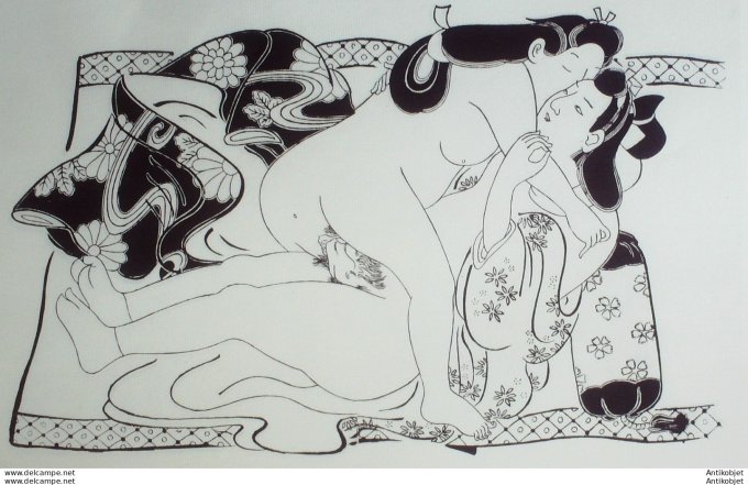 Estampe Japonaise (Sugimura Jihei 1681-1703) papier Ingres d'Arches