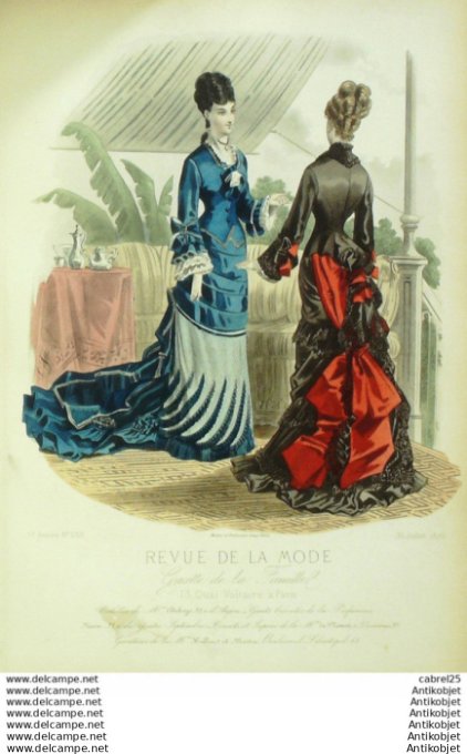 Gravure Mode La Gazette 1876 # 239 (Old Fashion plate)