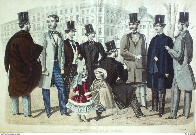 Gravure Mode Le Coupeur 1859-10 (Old Fashion plate) Rare