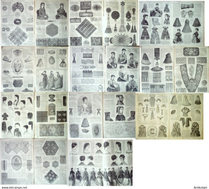 Mode illustree  1868 Lot de 11 journaux