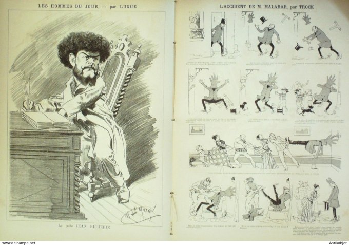 La Caricature 1886 #359 Draner Richepin par Luque Malabar par TrockSorel