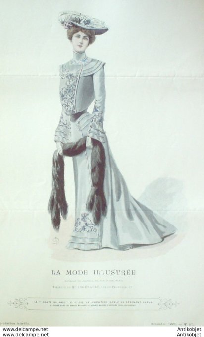 Gravure Mode illustree 1901 # 47 (Old Fashion plate) rare