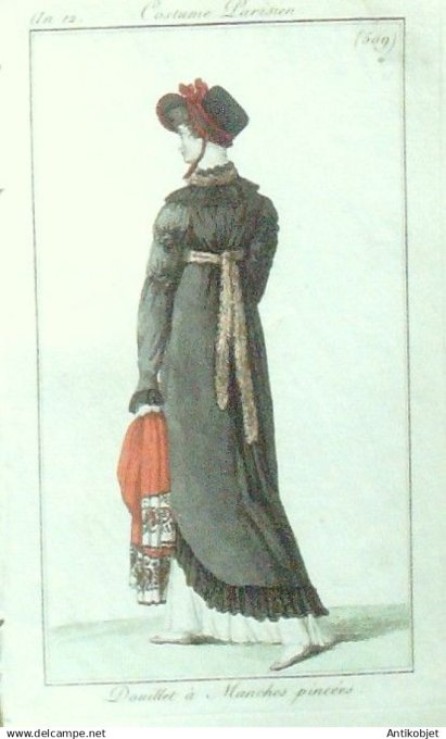 Costume Parisien 1803 an 11 # 509 (eau forte) Douillette à  manches pincées