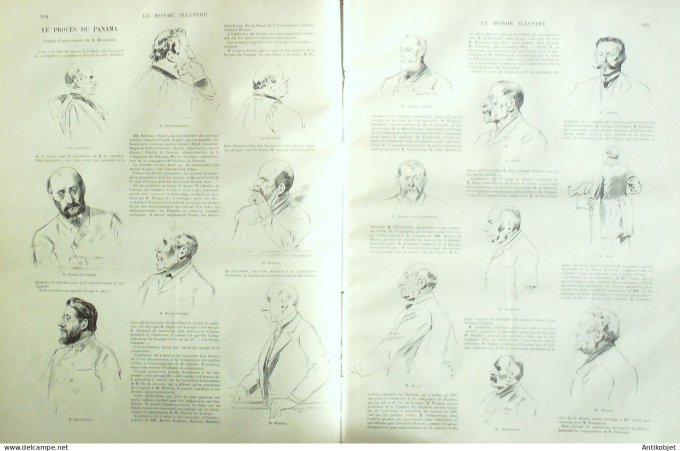 Le Monde illustré 1893 n°1877 Procès de Panama Soinoury Cottu Ernest Lavisse