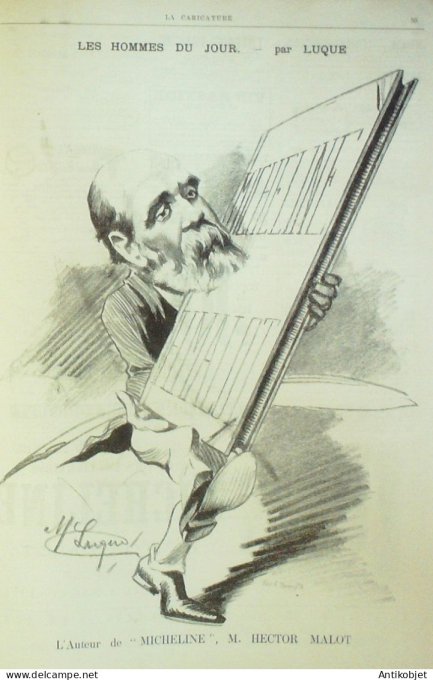 La Caricature 1885 #268 Vertus militaires Caran d'Ache Alex Dumas Robida Trock Malot par Luque