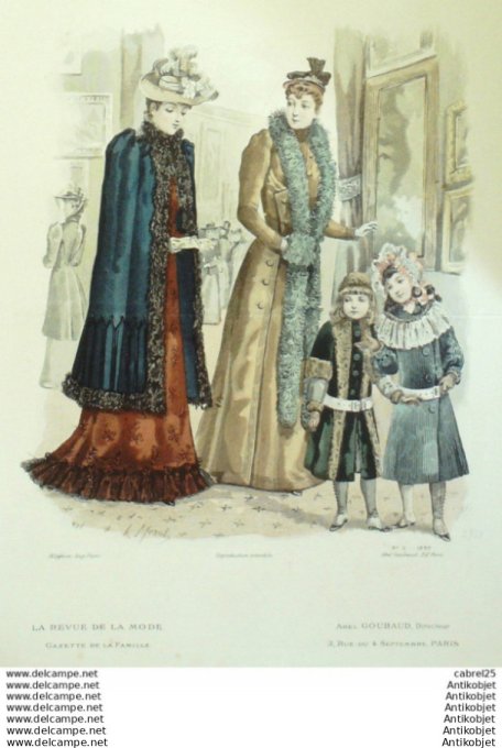 Gravure Mode La Gazette 1892 # 02 (Old Fashion plate)