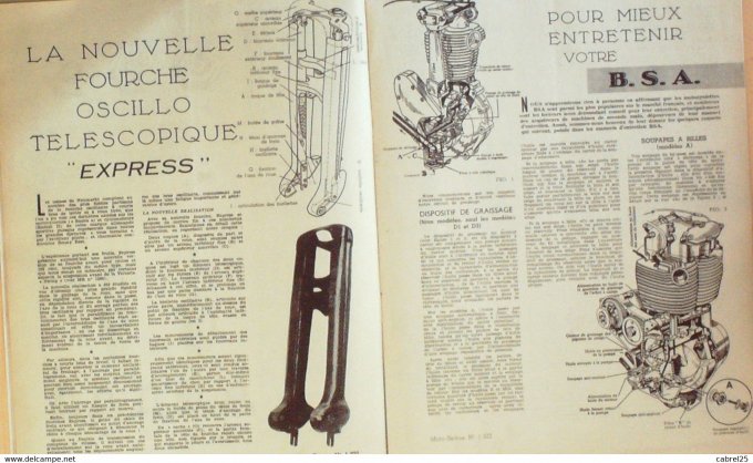 Moto Revue 1957 n° 1322 Bougie Fourche Oscillo Bsa Salon Milan Bmw R50