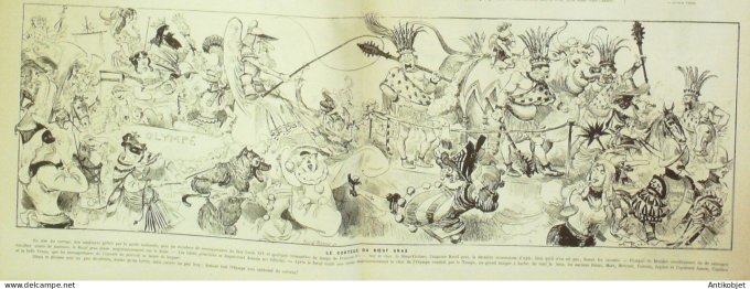 La Caricature 1885 #272 Mémoires d'une reine des blanchisseuses Robida Boeuf Gras