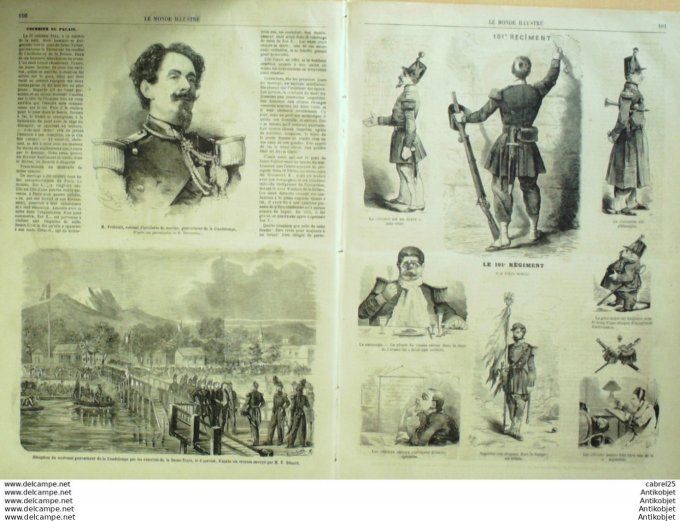 Le Monde illustré 1860 n°148 Toulon (83) Massachussets Moulins Pemberton Guadeloupe Basse Terre