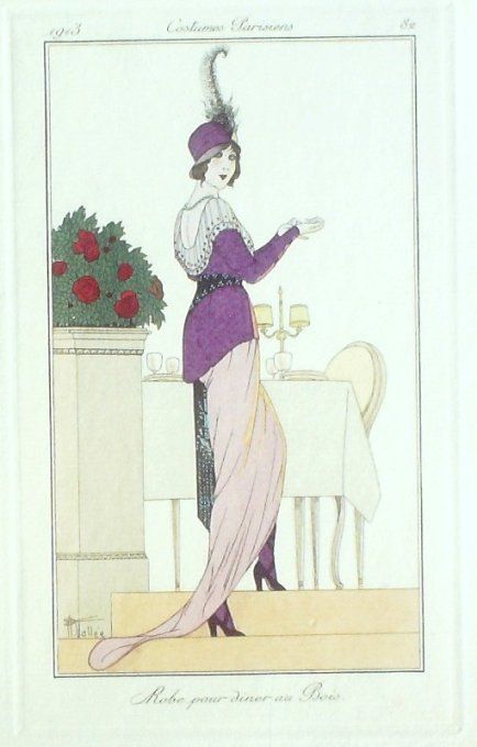 Vallee Armand Pochoir Mode Art Deco n°  82-1913 Journal des Dames