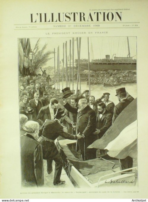 L'illustration 1900 n°3014 Marseille (13) Président Kruger Afrique-Sud Wagon-Poste