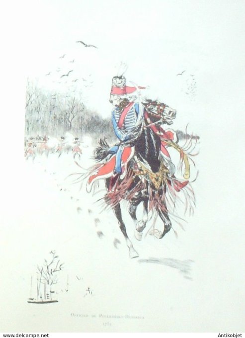 Officier de Polleresky-Hussards en 1752 signé Rouffet
