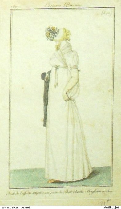 Costume Parisien 1807 # 802 (eau forte) Bouffante en soie
