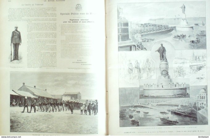 Le Monde illustré 1899 n°2227 Castelnaudary Carcassonne Narbonne (11) Afrique-Sud Ladysmith Isthme d