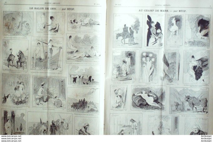 Le Journal Amusant 1891 # 1812 Un Jury vraiment competent par Luq Fantaisies musicales par Gautier