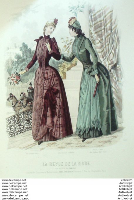 Gravure Mode La Gazette 1889 # 20 (Old Fashion plate)