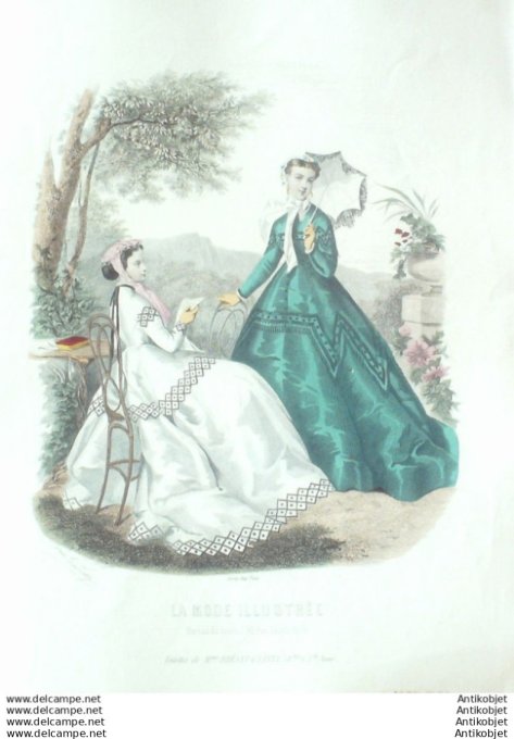 Gravure Mode illustree 1866 # 25 (Old Fashion plate)