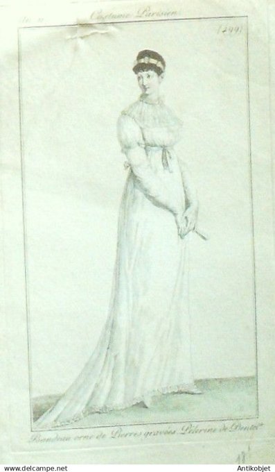 Costume Parisien 1803 an 11 # 499 (eau forte) Pélerine de dentelle
