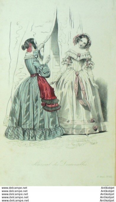 Gravure de mode Journal de Demoiselles 1838 n°12