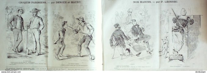 Le Journal Amusant 1884 # 1467 A travers choucroutland biere qui coule amasse de la mousse par Mars