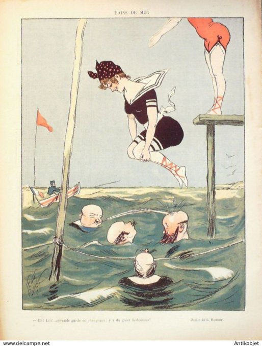 Le Rire 1903-08-29 #  30 Journal humoristique Ed.Originale L'Heureux pecheur