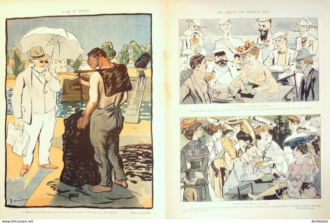 Le Rire 1903-08-29 #  30 Journal humoristique Ed.Originale L'Heureux pecheur