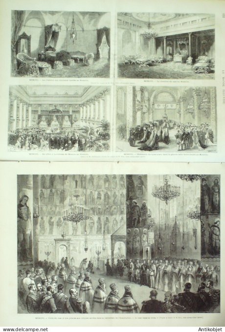 Le Monde illustré 1874 n°881 Russie Moscou Tzar Kremlin St-Pétersbourg Angleterre ruines Pantechnico