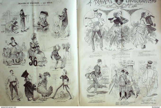 Le Journal Amusant 1884 # 1467 A travers choucroutland biere qui coule amasse de la mousse par Mars