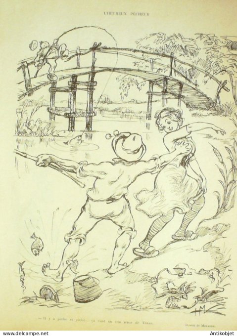 Le Rire 1903-08-29 #  30 Journal humoristique Ed.Originale L'Heureux pecheur