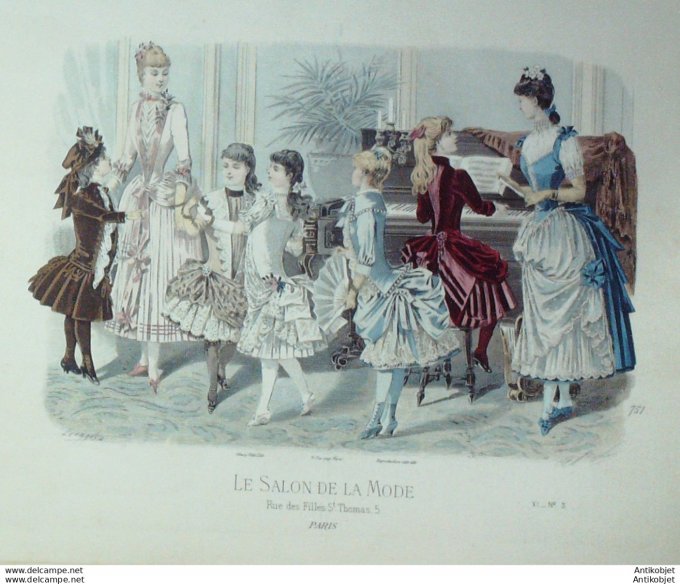 Gravure de mode Gazette de Famille 1878 n°363 (Maisons Pasquet n°Plument)