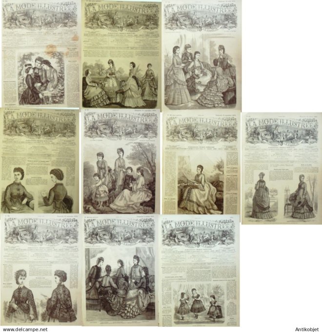 Mode illustree  1870 Lot de 10 journaux