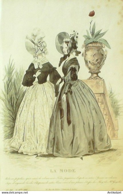 Gravure La mode 1836 # 535 (aquarelle old Fashion plate)