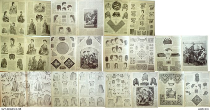 Mode illustree  1870 Lot de 10 journaux
