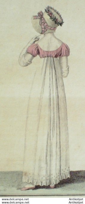 Costume Parisien 1811 # 1154 Robe et capote de Perkale & tulle