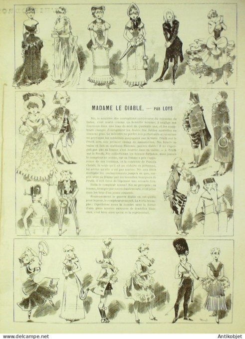 La Caricature 1882 #125 Excursion du salon Robida l'Hippodrome Bach
