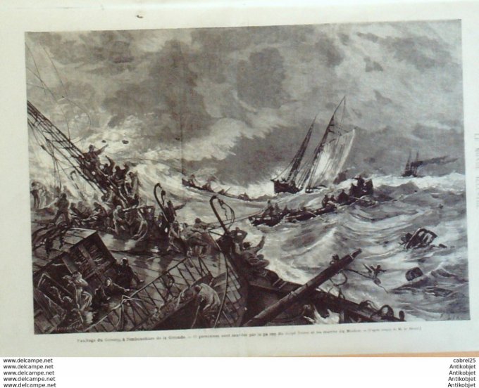 Le Monde illustré 1873 n°821 St Cloud (92) Gironde Naufrage Du Germany Nouvelle Calédonie Ducos Camp