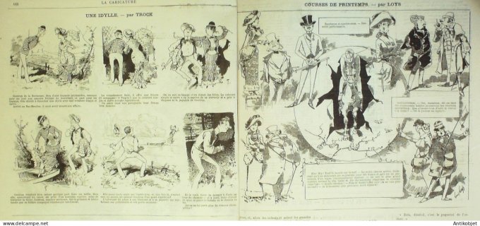 La Caricature 1882 #125 Excursion du salon Robida l'Hippodrome Bach